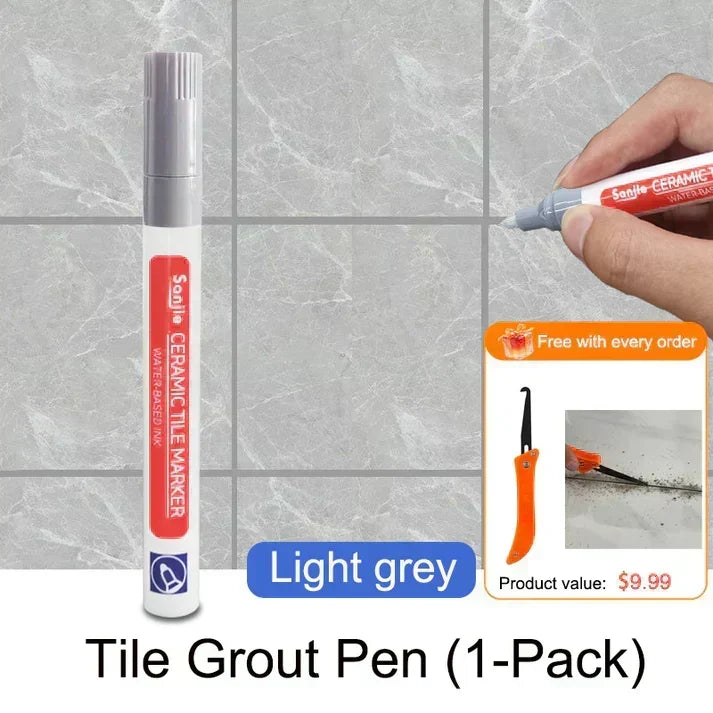 🥳2026 HOT SALE🥳💞50K+ SOLD! 🧱✨ BUY 1 GET 1 FREE! Special Price £9.99! Anti-Mould Grout Pen – covers black stains & mould instantly, waterproof seal. Restores kitchen & bathroom tiles like new! 🖌️✅