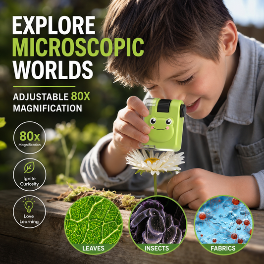 🥳2026 HOT SALE🥳💞50K+ SOLD!📱🔬 50% OFF! Selling Fast – Portable Kids Microscope – Pocket‑sized, UV light for fun checks, clips to phone. Adventure in your pocket! 🎒⚡