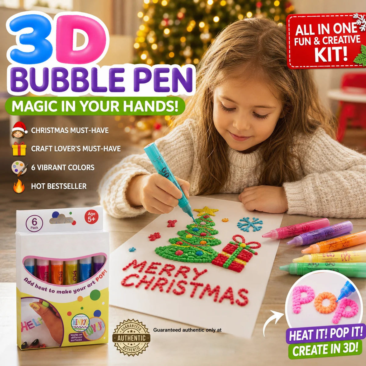 🥳2026 HOT SALE🥳💞50K+ SOLD! 🖍️✨ 50% OFF! Magic Puffy Pens – Draw, heat & watch it puff up! 3D art fun for kids – great for Christmas gifts & DIY projects. A creative surprise! From £6.99 – great value! 🎨🎁