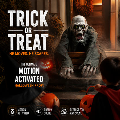 🥳2026 HOT SALE🥳💞50K+ SOLD! 👻🔊 50% OFF! Halloween Crawling Ghost Prop – Motion‑activated, spooky sounds & glowing eyes. 110cm realistic zombie – perfect for yard, graveyard & party scenes! 🎃✨