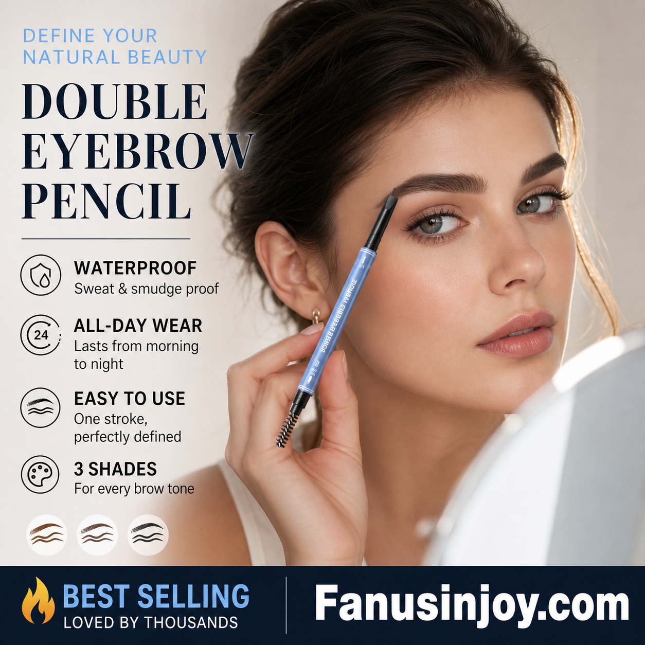 🥳2026 HOT SALE🥳💞50K+ SOLD!💧🛡️ 50% OFF! Waterproof Angled Eyebrow Pencil – Sweat‑proof & smudge‑proof, stays put from morning to night. 3 natural shades – effortless brow definition! 🌟💪