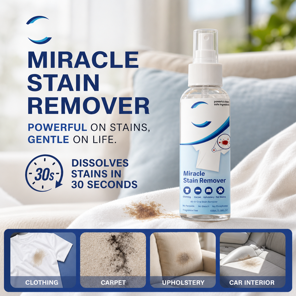 🥳2026 HOT SALE🥳💞50K+ SOLD!💥✨ 50% OFF! Miracle Stain Remover Spray – Lifts grease, wine & coffee in seconds. No scrubbing, just spray & watch it disappear! 🧼💪