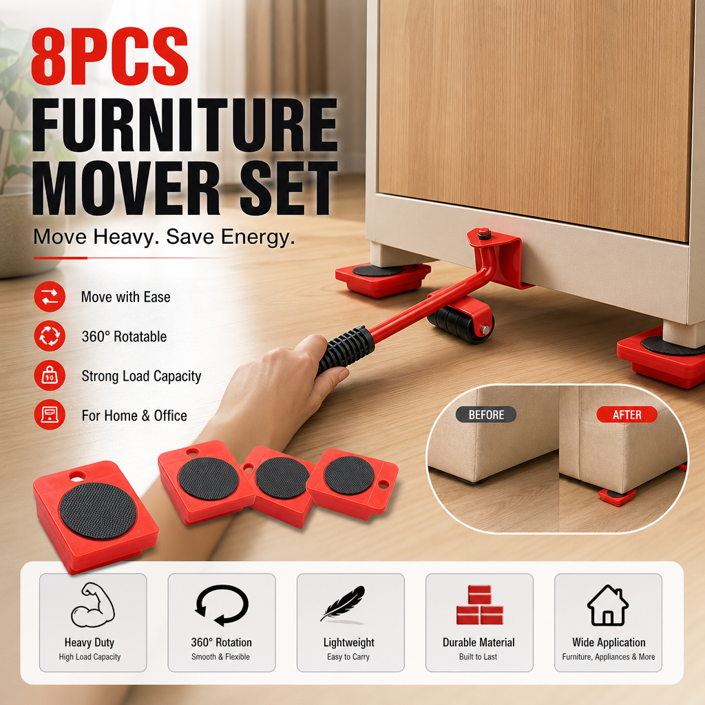 🥳2026 HOT SALE🥳💞50K+ SOLD! 🛋️🔄 50% OFF! Furniture Moving System – lift & slide up to 800 lbs, 360° rotation, floor-friendly pads. Move heavy furniture easily by yourself! 🛡️💪