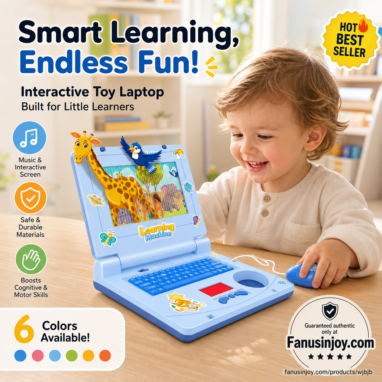 🥳2026 HOT SALE🥳💞50K+ SOLD!👧🎵 50% OFF! Interactive Simulation Toy Laptop – Scrolling screen, cheerful music & tactile buttons. Boosts fine motor skills & hand‑eye coordination! 🖥️✨