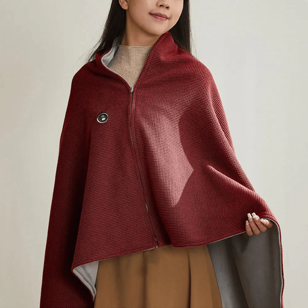 🥳2026 HOT SALE🥳💞50K+ SOLD! 🔥❄️ Christmas Sale 50% OFF! Portable Soft Zipper Electric Heated Blanket Shawl – fast heating, 3 heat levels, USB powered & washable. Stay warm anywhere! ☀️💪