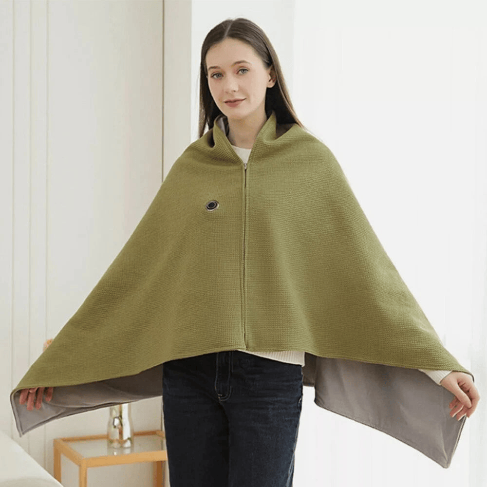 🥳2026 HOT SALE🥳💞50K+ SOLD! 🔥❄️ Christmas Sale 50% OFF! Portable Soft Zipper Electric Heated Blanket Shawl – fast heating, 3 heat levels, USB powered & washable. Stay warm anywhere! ☀️💪