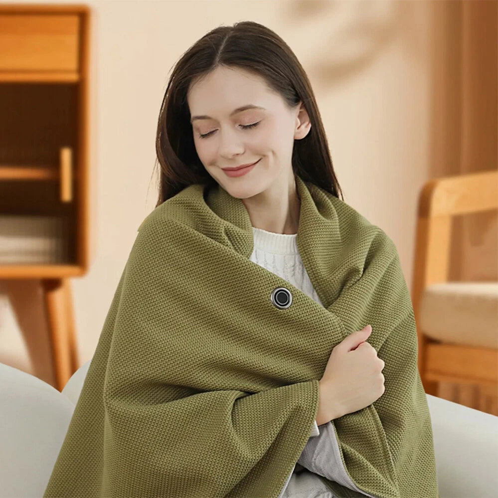 🥳2026 HOT SALE🥳💞50K+ SOLD! 🔥❄️ Christmas Sale 50% OFF! Portable Soft Zipper Electric Heated Blanket Shawl – fast heating, 3 heat levels, USB powered & washable. Stay warm anywhere! ☀️💪