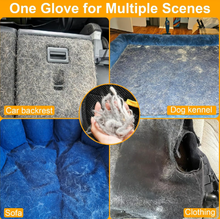 🥳2026 HOT SALE🥳💞50K+ SOLD! 🐾🧤 Pet Hair Remover Gloves – double-sided silicone bristles grab fur from sofas, clothes & carpets in seconds. Massages your pet while collecting loose hair – no more sticky rollers! 🧹✨
