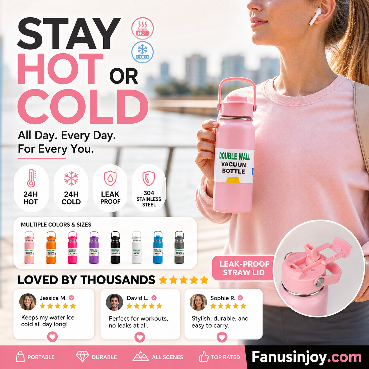 🥳2026 HOT SALE🥳💞50K+ SOLD!🎒🫖 50% OFF! Stainless Steel Vacuum Tumbler – Hot or cold, indoors or out. Leak‑proof, easy to clean, multiple colours. A daily companion you‘ll love! 💚✨