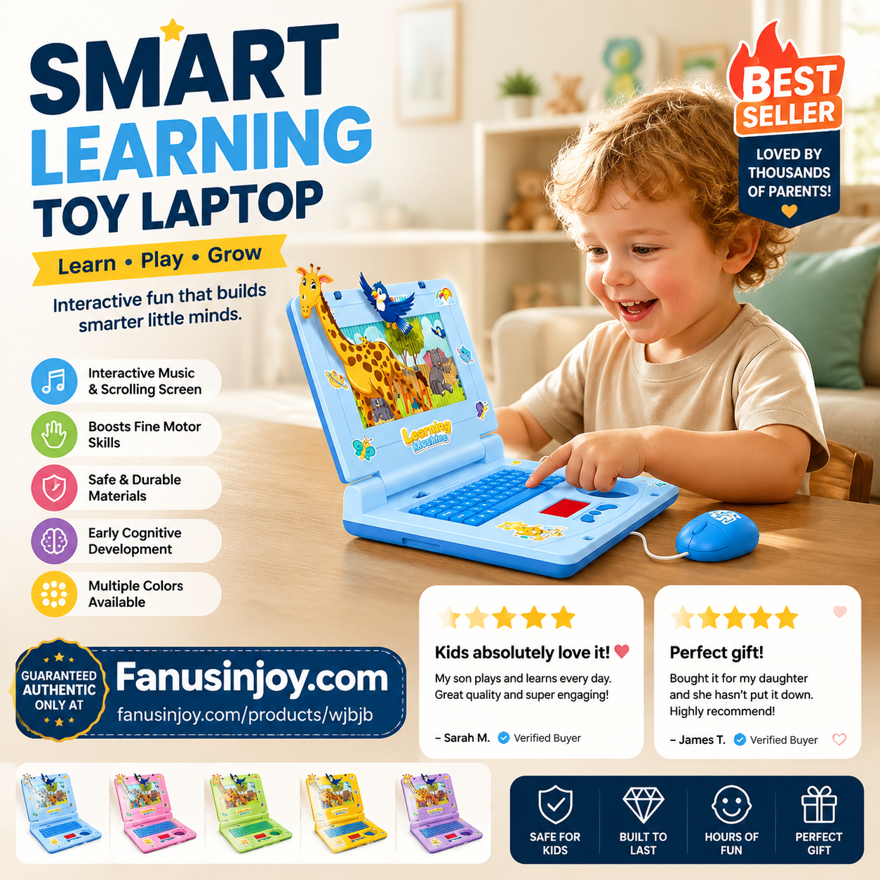 🥳2026 HOT SALE🥳💞50K+ SOLD!👧🎵 50% OFF! Interactive Simulation Toy Laptop – Scrolling screen, cheerful music & tactile buttons. Boosts fine motor skills & hand‑eye coordination! 🖥️✨