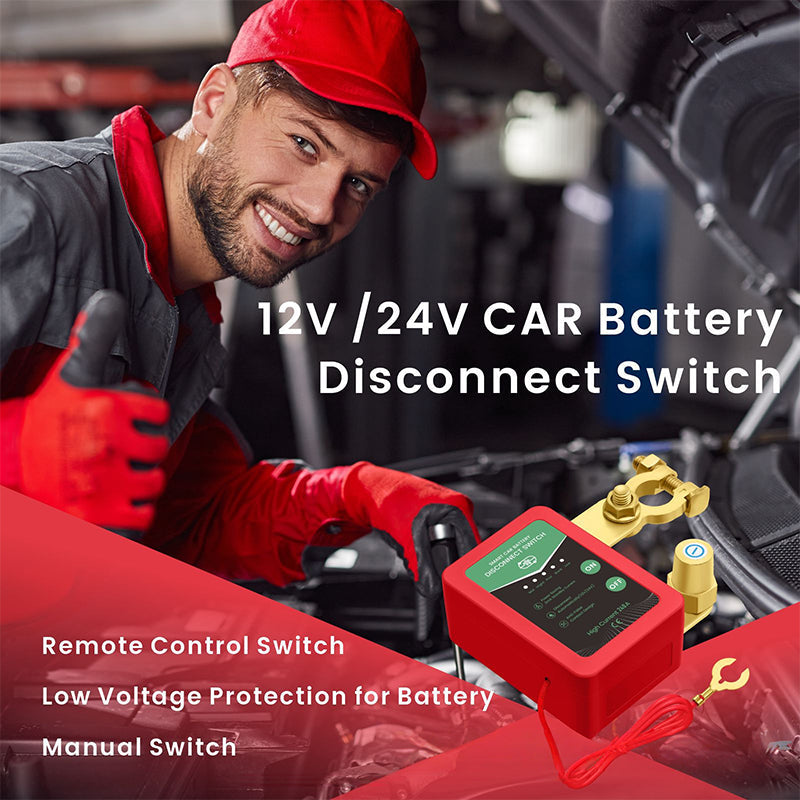 🥳2026 HOT SALE🥳💞50K+ SOLD!⚡🔋 50% OFF! Remote Car Battery Disconnect Switch – 12V/24V, key fob control, anti‑theft & auto low‑voltage cut‑off. Never drain your battery again! 🚗✨