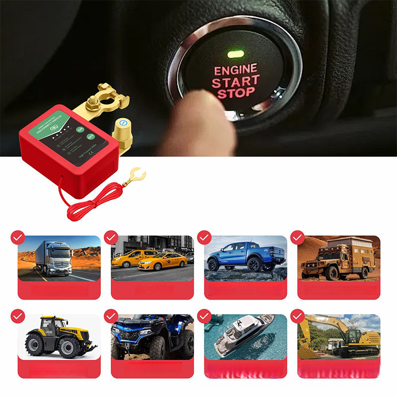 🥳2026 HOT SALE🥳💞50K+ SOLD!⚡🔋 50% OFF! Remote Car Battery Disconnect Switch – 12V/24V, key fob control, anti‑theft & auto low‑voltage cut‑off. Never drain your battery again! 🚗✨
