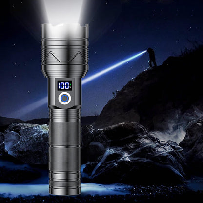 🥳2026 HOT SALE🥳💞50K+ SOLD! 🔦✨ 50% OFF! Rechargeable High-Lumens Flashlight – 500m beam, 5 modes, 5000mAh power bank, IPX65 waterproof. Never get caught in the dark! 🛡️💪