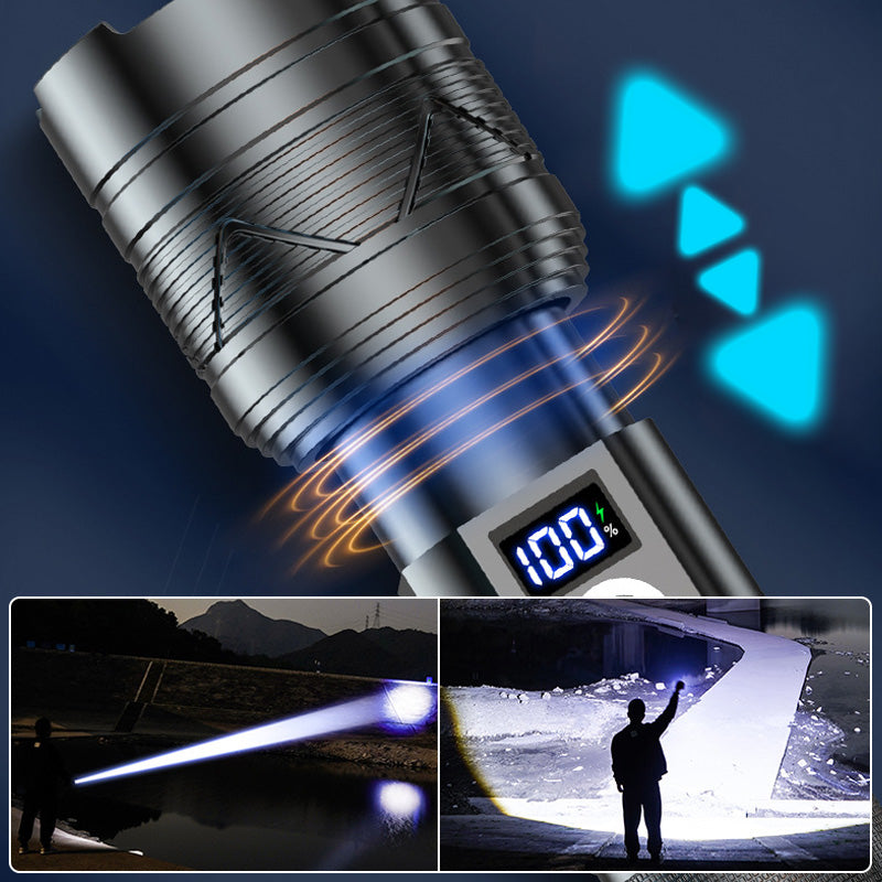 🥳2026 HOT SALE🥳💞50K+ SOLD! 🔦✨ 50% OFF! Rechargeable High-Lumens Flashlight – 500m beam, 5 modes, 5000mAh power bank, IPX65 waterproof. Never get caught in the dark! 🛡️💪