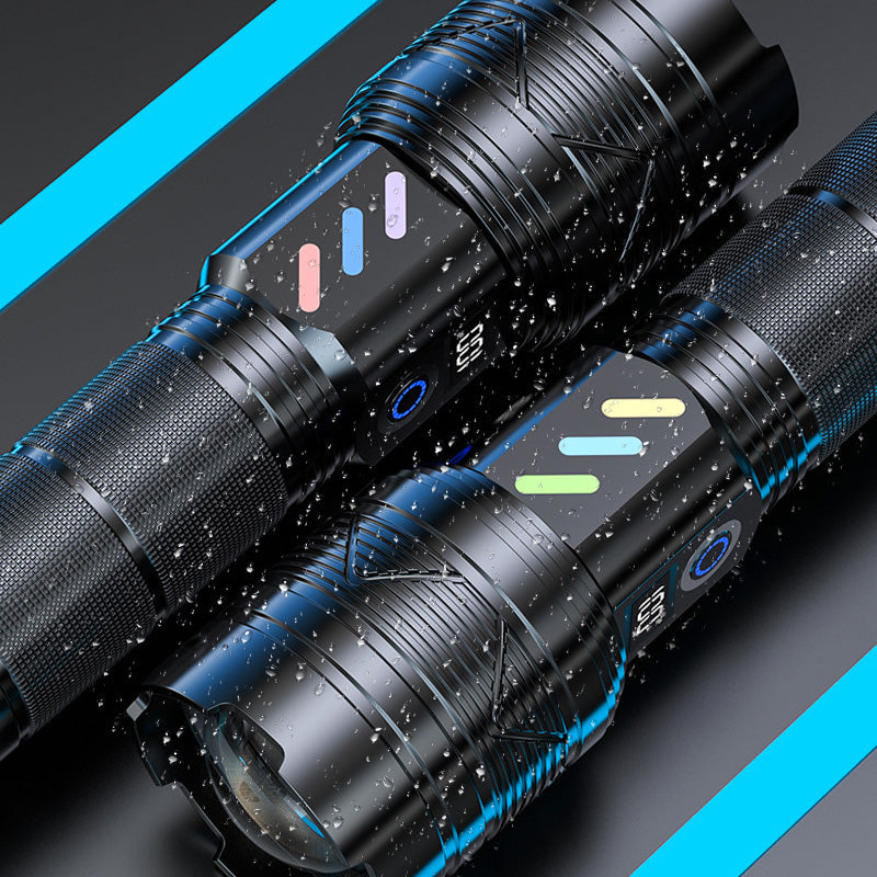 🥳2026 HOT SALE🥳💞50K+ SOLD! 🔦✨ 50% OFF! Rechargeable High-Lumens Flashlight – 500m beam, 5 modes, 5000mAh power bank, IPX65 waterproof. Never get caught in the dark! 🛡️💪