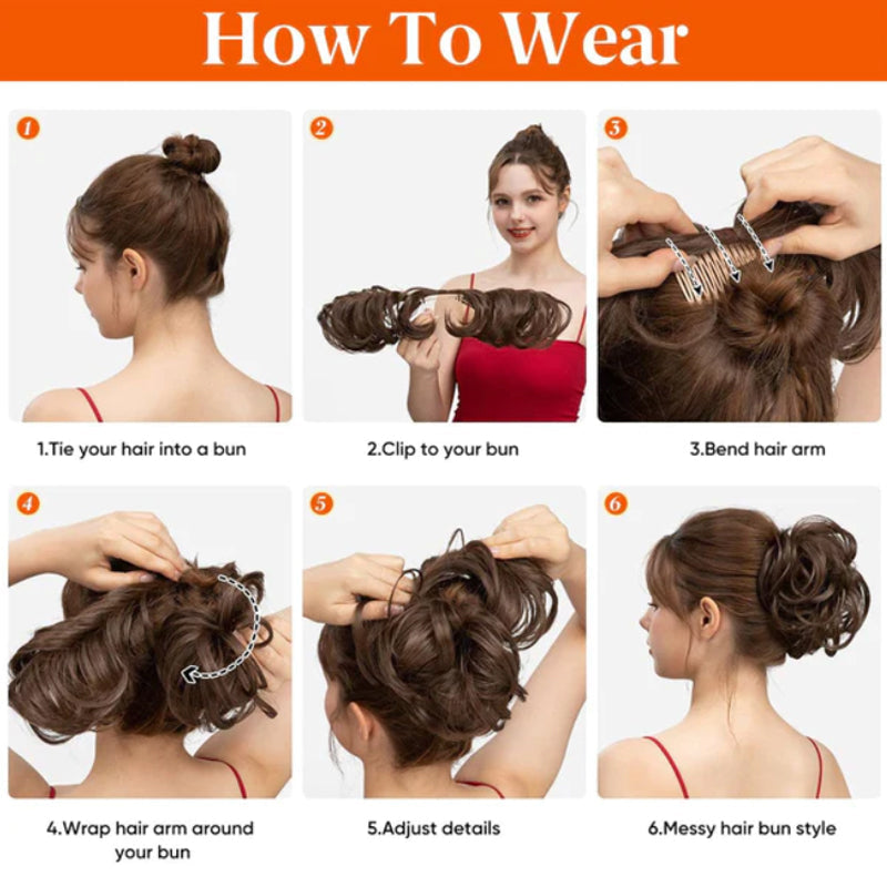 🥳2026 HOT SALE🥳💞50K+ SOLD! 🎀✨ 50% OFF! Clip-In Messy Side Comb Hair Bun – instant voluminous updo in 10 seconds. Heat-friendly, secure hold & effortless elegance for any occasion! 💇‍♀️💪