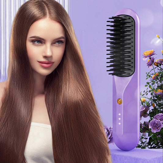 🥳2026 HOT SALE🥳💞50K+ SOLD!💨🌟 50% OFF! Hair Straightener Comb – Detangles & straightens, 3D anti‑burn. 30W power, lightweight. Your hair’s magic wand! 🪄💕