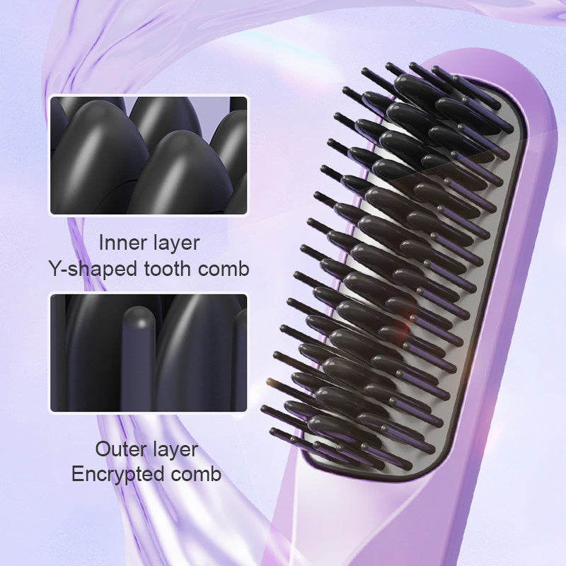 🥳2026 HOT SALE🥳💞50K+ SOLD!💨🌟 50% OFF! Hair Straightener Comb – Detangles & straightens, 3D anti‑burn. 30W power, lightweight. Your hair’s magic wand! 🪄💕