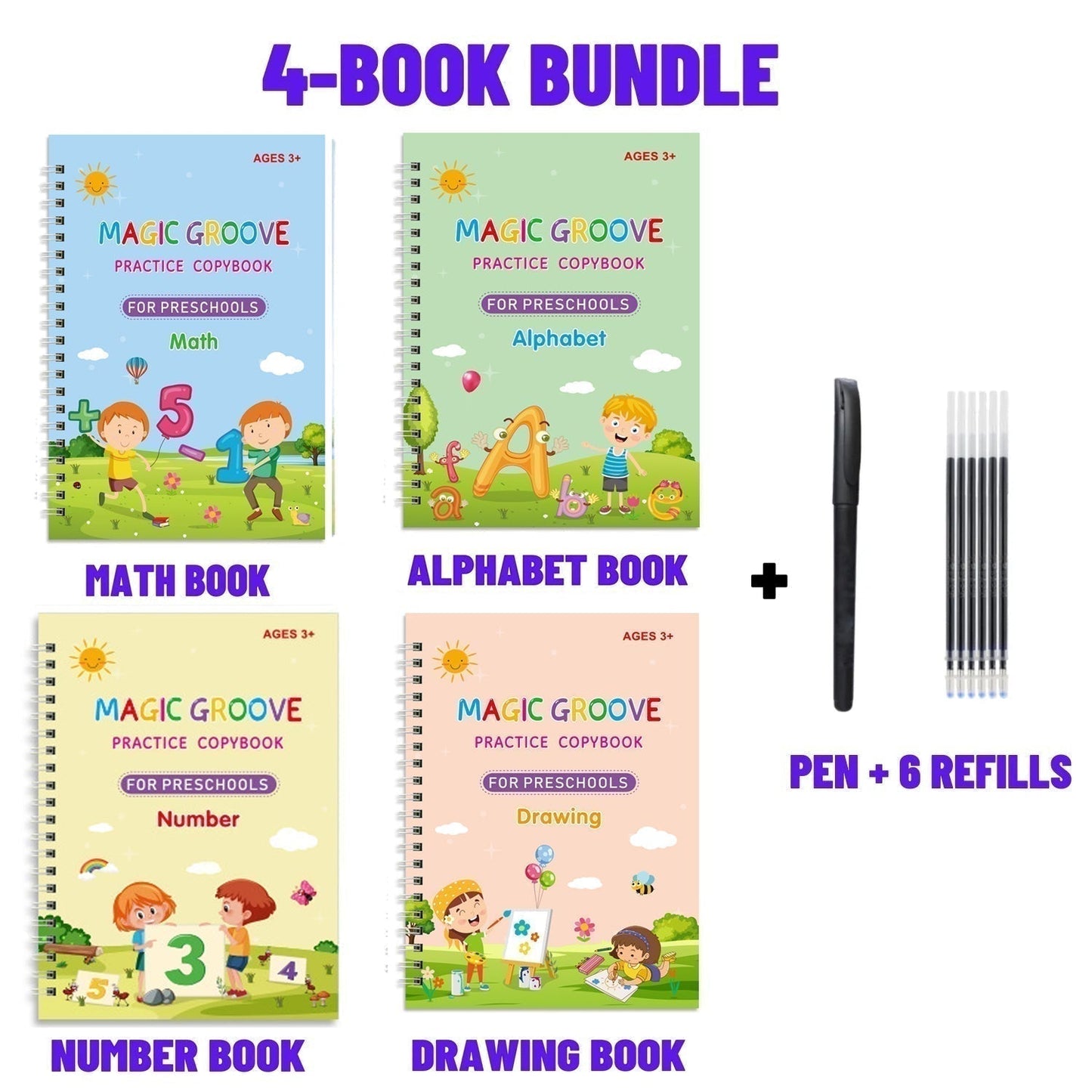 🥳2026 HOT SALE🥳💞50K+ SOLD!📚🖍️ 50% OFF! 4‑in‑1 Reusable Learning Books – Handwriting, numbers, drawing & motor skills. Magic vanishing ink – wipe & try again! Perfect for ages 2+. 💪✨