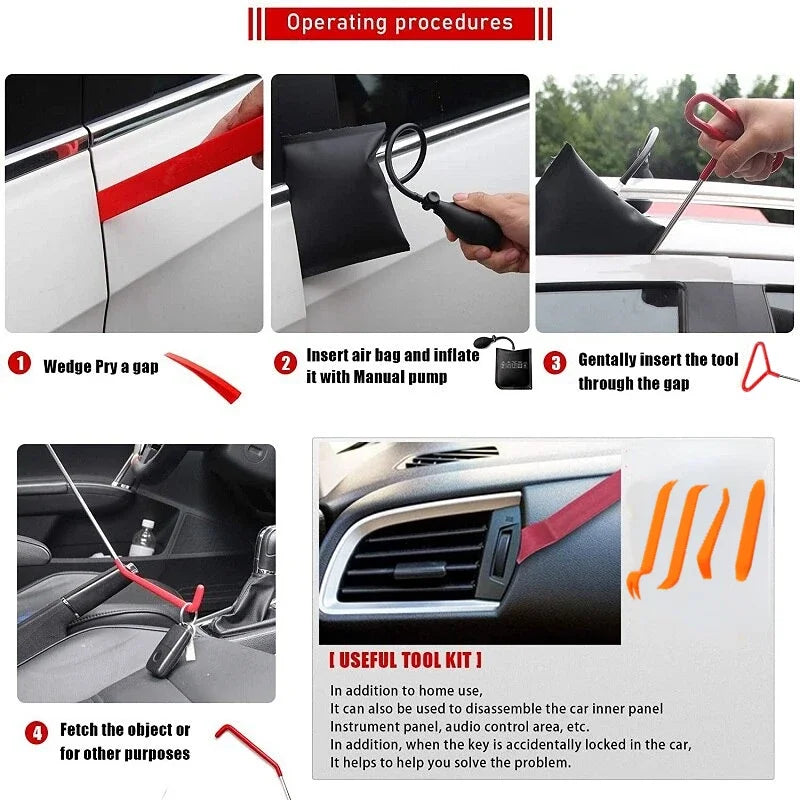 🥳2026 HOT SALE🥳💞50K+ SOLD!👴🔧 50% OFF! Professional Car Tool Kit – Complete repair tools, high hardness & durable. Portable case, grabber & air wedge. Fix doors, windows yourself. Save on garage bills. 🚗🛡️