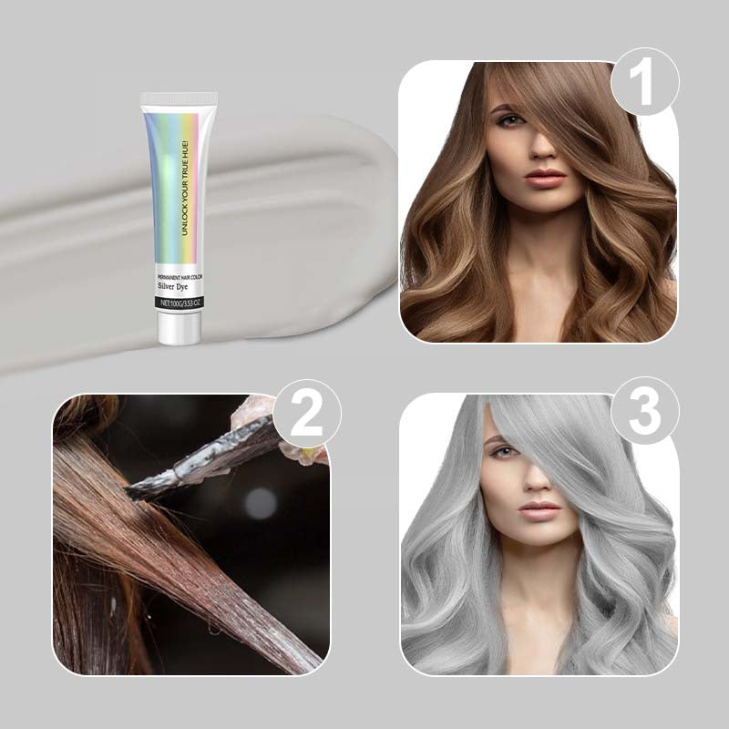 🥳2026 HOT SALE🥳💞50K+ SOLD!🌱🩶 50% OFF! 2-in-1 Silver Hair Dye – Ammonia‑free, enriched with aloe & citrus. Gentle on scalp, natural silver shine. Safe & beautiful! 💆‍♀️✨