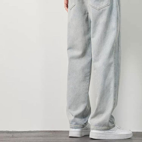 🥳2026 HOT SALE🥳💞50K+ SOLD!💥🕊️ 50% OFF! Men's Loose Straight Jeans – Roomy & relaxed all day! Easy elastic waist, no tight squeeze. Classic straight leg, moves with you. Perfect for everyday wear. 👖✨