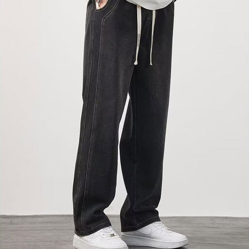 🥳2026 HOT SALE🥳💞50K+ SOLD!💥🕊️ 50% OFF! Men's Loose Straight Jeans – Roomy & relaxed all day! Easy elastic waist, no tight squeeze. Classic straight leg, moves with you. Perfect for everyday wear. 👖✨