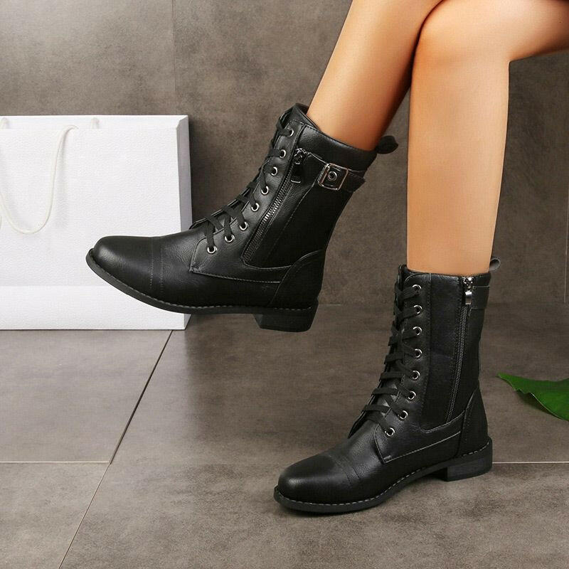 🍂Women's Round Toe Side Zipper Boots