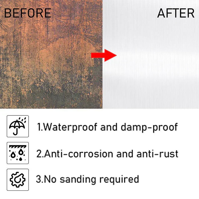 🥳2026 HOT SALE🥳💞50K+ SOLD!👴⚙️ 50% OFF! Multifunctional Rust Converter – Brush it on, rust is gone. Primer-ready finish. Perfect for cars, fences & outdoor furniture. 🌧️🔩