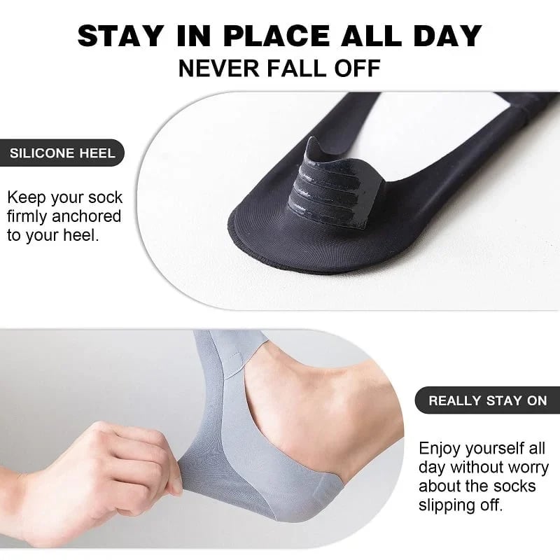 🥳2026 HOT SALE🥳💞50K+ SOLD!💥🧦💨 50% OFF! No-Show Socks – Non-slip silicone heel, stays put. Breathable & moisture-wicking. Perfect for trainers & casual shoes. Keep feet cool all day. ✅🌞