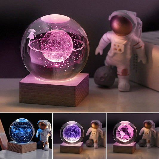 🥳2026 HOT SALE🥳💞50K+ SOLD!💫🌌 Bring the Galaxy into Your Room. 3D Crystal Ball Night Light – 50% OFF! ✨🌙