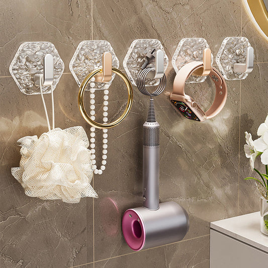 🥳2026 HOT SALE🥳💞50K+ SOLD!🧲💛 50% OFF! 5 PCS Punch-Free Adhesive Hooks – L‑shaped, 3kg capacity. No drilling, no trace. Perfect for bathroom & kitchen. 🛁✨