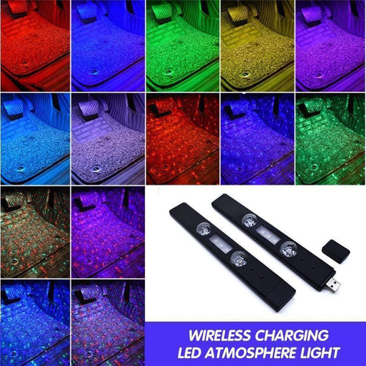 🥳2026 HOT SALE🥳💞50K+ SOLD!🌈💺 50% OFF! LED Ambient Light – Syncs to music, charges phone wirelessly. Under‑seat or footwell. Party or daily drive. 🎉🚙