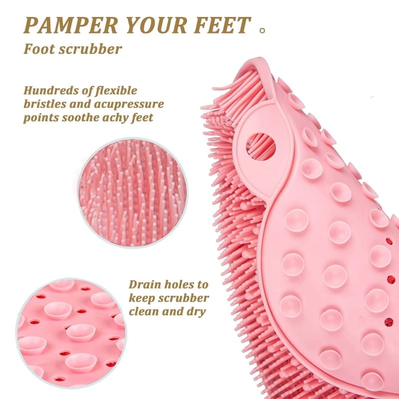 🥳2026 HOT SALE🥳💞50K+ SOLD! 🛁🦶 50% OFF! Shower Foot & Back Scrubber Massage Pad – 500+ soft rubber bristles, strong suction cup bottom. Cleans & massages feet, back & hard-to-reach areas – a shower essential! 🧼✨