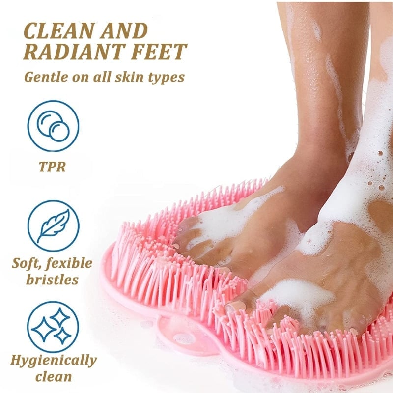 🥳2026 HOT SALE🥳💞50K+ SOLD! 🛁🦶 50% OFF! Shower Foot & Back Scrubber Massage Pad – 500+ soft rubber bristles, strong suction cup bottom. Cleans & massages feet, back & hard-to-reach areas – a shower essential! 🧼✨