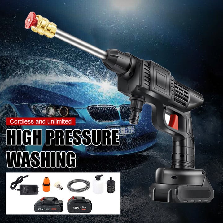 🥳2026 HOT SALE🥳💞50K+ SOLD!🚗💨 50% OFF! Cordless Car Wash Spray Gun – 22bar pressure, 2 nozzles, self‑priming. No cords, no tap needed. Clean anywhere! 🔋✨