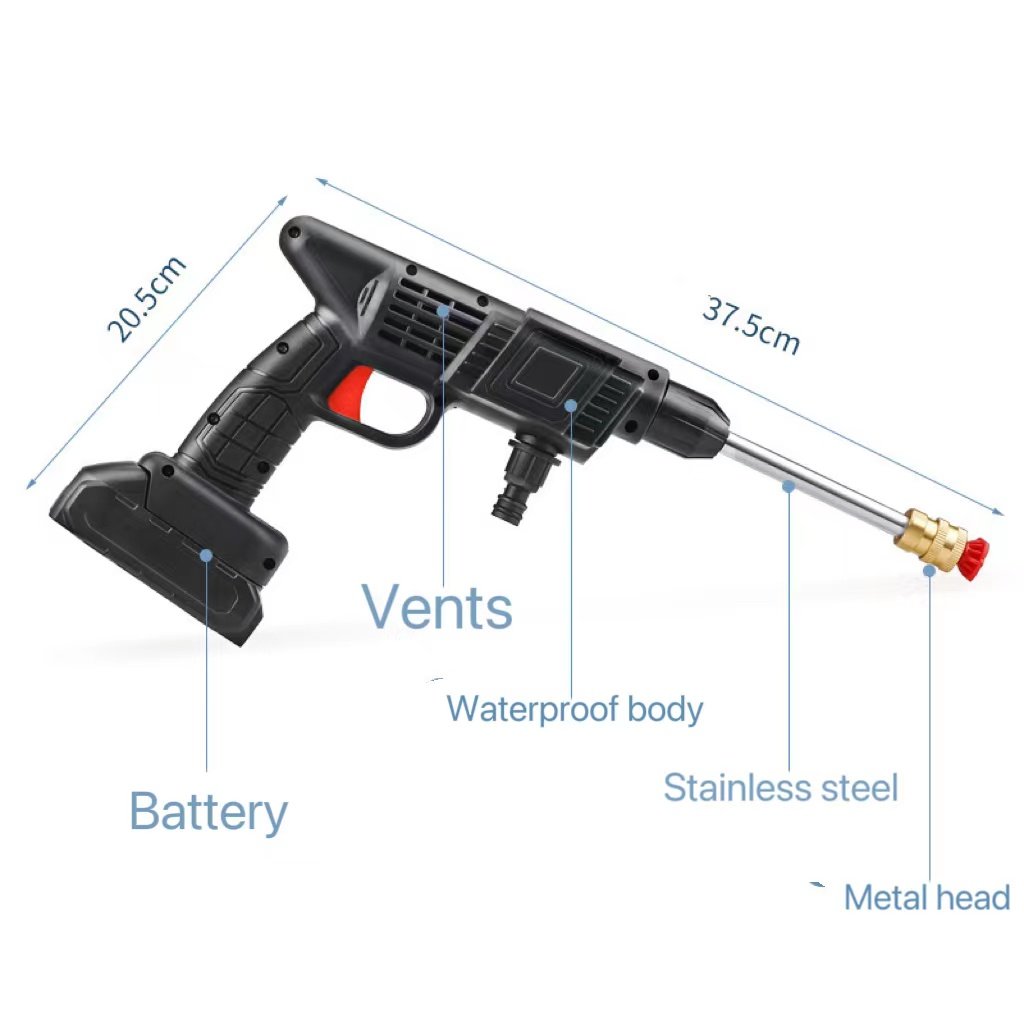 🥳2026 HOT SALE🥳💞50K+ SOLD!🚗💨 50% OFF! Cordless Car Wash Spray Gun – 22bar pressure, 2 nozzles, self‑priming. No cords, no tap needed. Clean anywhere! 🔋✨
