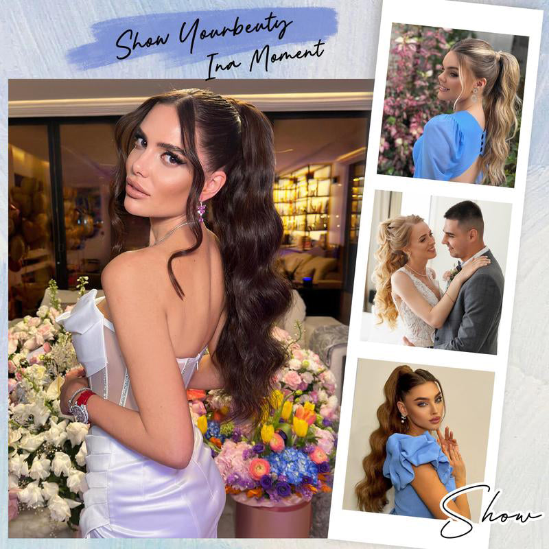 🥳2026 HOT SALE🥳💞50K+ SOLD!💜✨ 50% OFF! Clip-on Wavy Ponytail Extension – Natural big waves, tangle‑free & heat‑resistant. Instant volume in seconds! 🦚🎀
