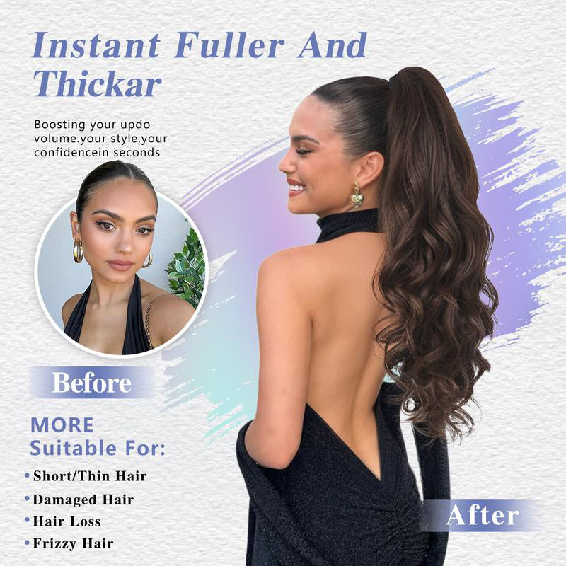 🥳2026 HOT SALE🥳💞50K+ SOLD!💜✨ 50% OFF! Clip-on Wavy Ponytail Extension – Natural big waves, tangle‑free & heat‑resistant. Instant volume in seconds! 🦚🎀