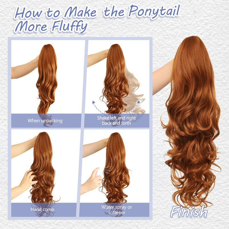 🥳2026 HOT SALE🥳💞50K+ SOLD!💜✨ 50% OFF! Clip-on Wavy Ponytail Extension – Natural big waves, tangle‑free & heat‑resistant. Instant volume in seconds! 🦚🎀