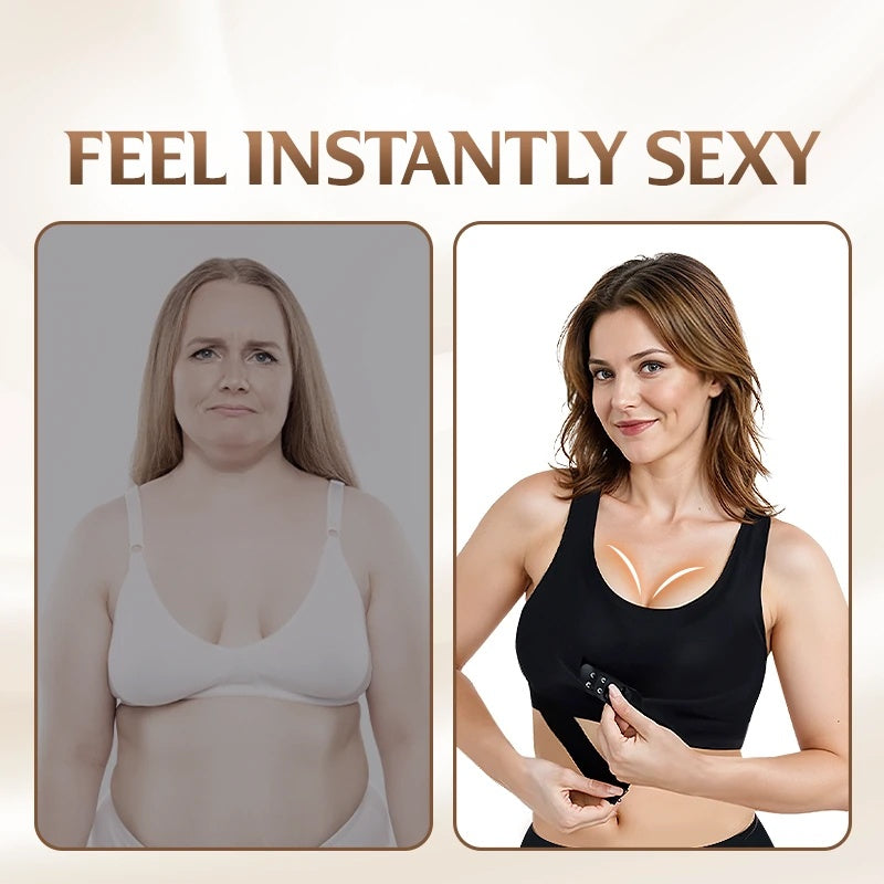 🥳2026 HOT SALE🥳💞50K+ SOLD!💕🦋50%OFF! Wireless Posture Bra – Front closure, easy on/off. Crisscross back gently straightens posture. Double U-lift for natural fullness. Wide wings smooth side bulges. All-day cloud-soft comfort. 👙✨