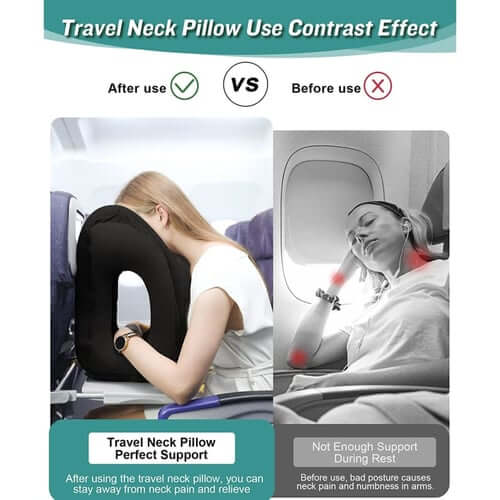 🥳2026 HOT SALE🥳💞50K+ SOLD! 🧳💤 50% OFF! Inflatable Travel Pillow – 360° neck support, soft PVC flocking, easy inflate/deflate. Sleep comfortably on planes, trains & office naps! ✈️✅