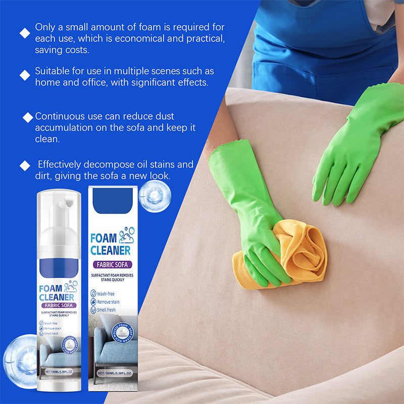 🥳2026 HOT SALE🥳💞50K+ SOLD! 🛋️✨ 50% OFF! Powerful Fabric Sofa Foam Cleaner – Lifts stains & embedded dirt without scrubbing. No residue, no rinsing – gentle yet powerful! 🧼💨