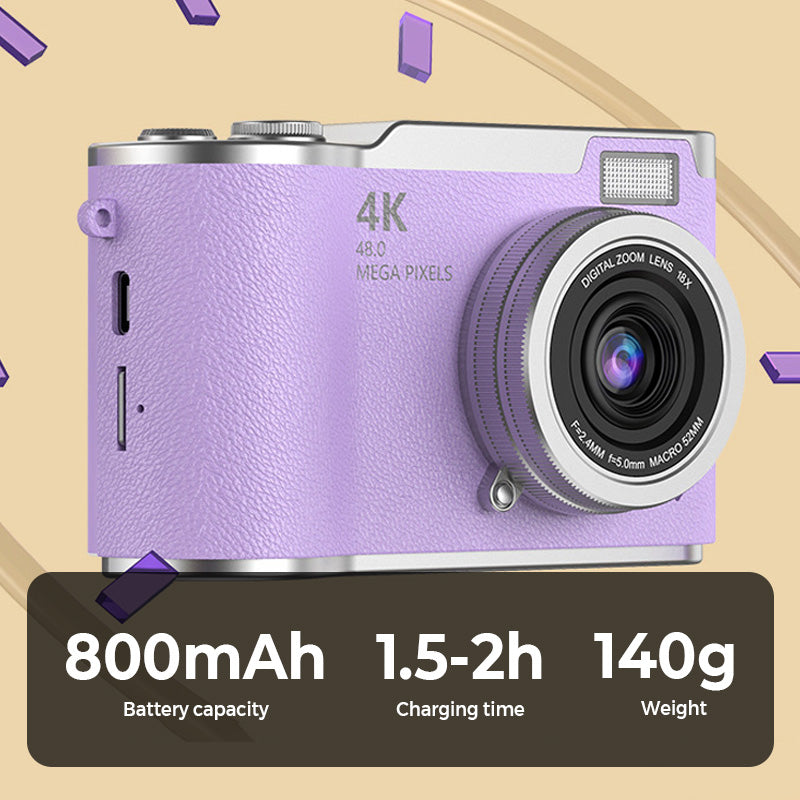 🥳2026 HOT SALE🥳💞50K+ SOLD!🎁💝 50% OFF! 4K Digital Camera with Flip Screen – Share clear photos with friends & family. Easy zoom, long battery life. A thoughtful gift for seniors. 🖼️🕊️