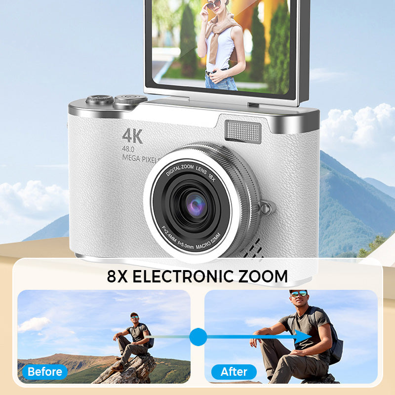 🥳2026 HOT SALE🥳💞50K+ SOLD!🎁💝 50% OFF! 4K Digital Camera with Flip Screen – Share clear photos with friends & family. Easy zoom, long battery life. A thoughtful gift for seniors. 🖼️🕊️