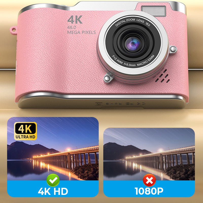 🥳2026 HOT SALE🥳💞50K+ SOLD!🎁💝 50% OFF! 4K Digital Camera with Flip Screen – Share clear photos with friends & family. Easy zoom, long battery life. A thoughtful gift for seniors. 🖼️🕊️