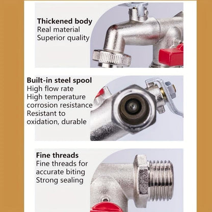 Universal Stainless Steel Double Outlet Garden Water Faucet