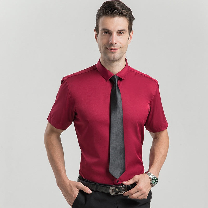 🥳2026 HOT SALE🥳💞50K+ SOLD!👴🕊️ 50% OFF! Men's Short Sleeve Dress Shirt – Dressed up, not stressed. Soft stretch, no iron needed. Looks great with chinos or dress pants. Perfect for birthdays, anniversaries or Sunday best. ✨👔