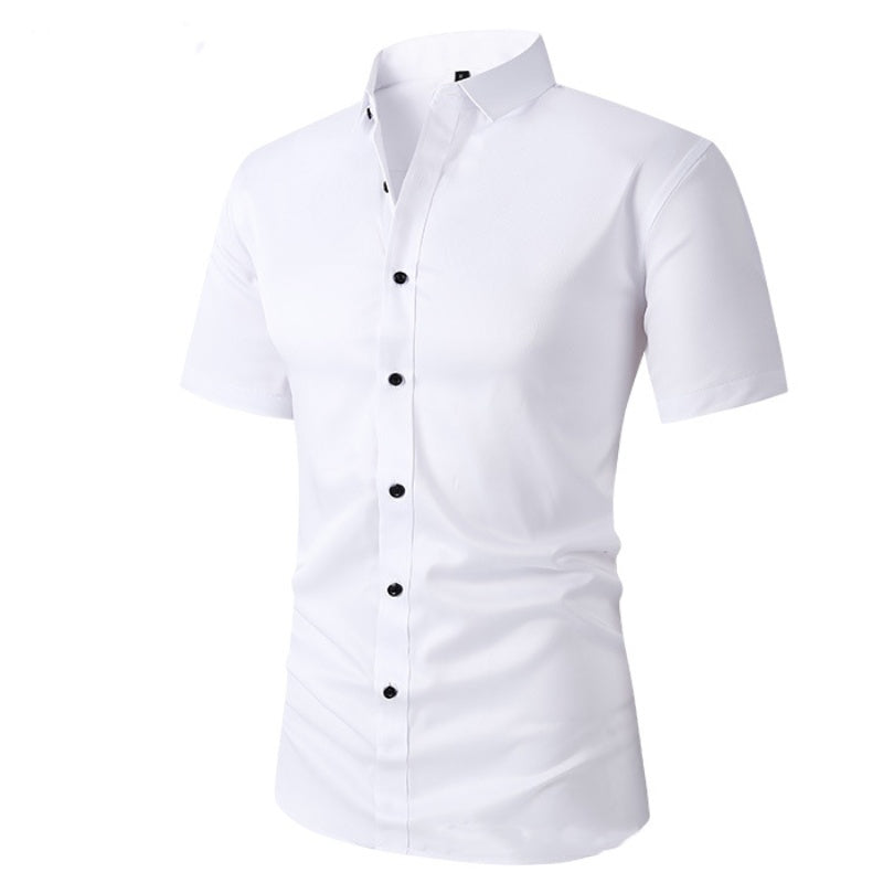 🥳2026 HOT SALE🥳💞50K+ SOLD!👴🕊️ 50% OFF! Men's Short Sleeve Dress Shirt – Dressed up, not stressed. Soft stretch, no iron needed. Looks great with chinos or dress pants. Perfect for birthdays, anniversaries or Sunday best. ✨👔