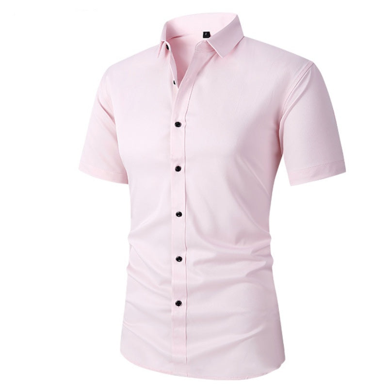 🥳2026 HOT SALE🥳💞50K+ SOLD!👴🕊️ 50% OFF! Men's Short Sleeve Dress Shirt – Dressed up, not stressed. Soft stretch, no iron needed. Looks great with chinos or dress pants. Perfect for birthdays, anniversaries or Sunday best. ✨👔